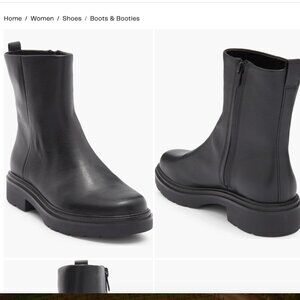 Vince Arabel Lug Sole Boot Sleek Black Ankle Boots water repellent 37 7